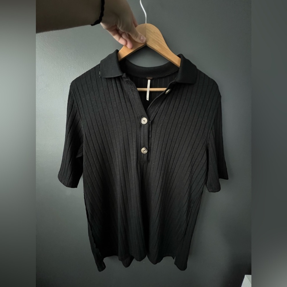 Free People | Polo Style Ribbed Shirt